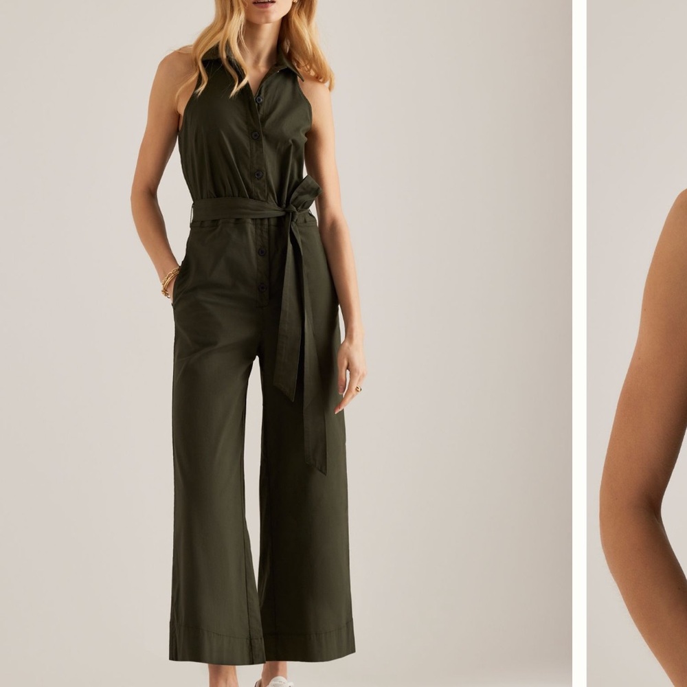 Maeve Olive Green Sleeveless Jumpsuit